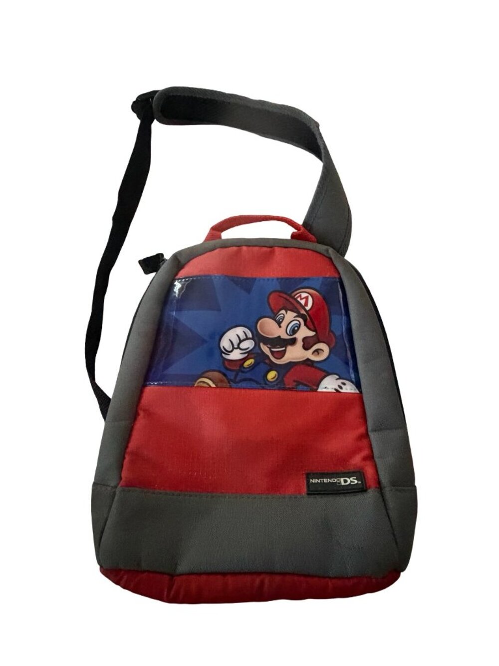 Nintendo DS Super Mario Travel Carry Case Shoulder Bag PowerA Red Gray Mario Org